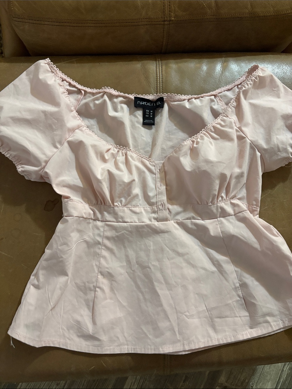 Ardene Pale Pink Off-Shoulder Peplum Top